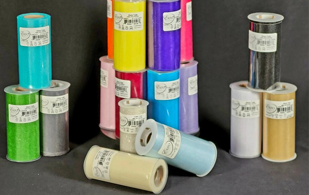 EXPO Shiny Tulle Roll • 6"x25yd • Pick Your Color